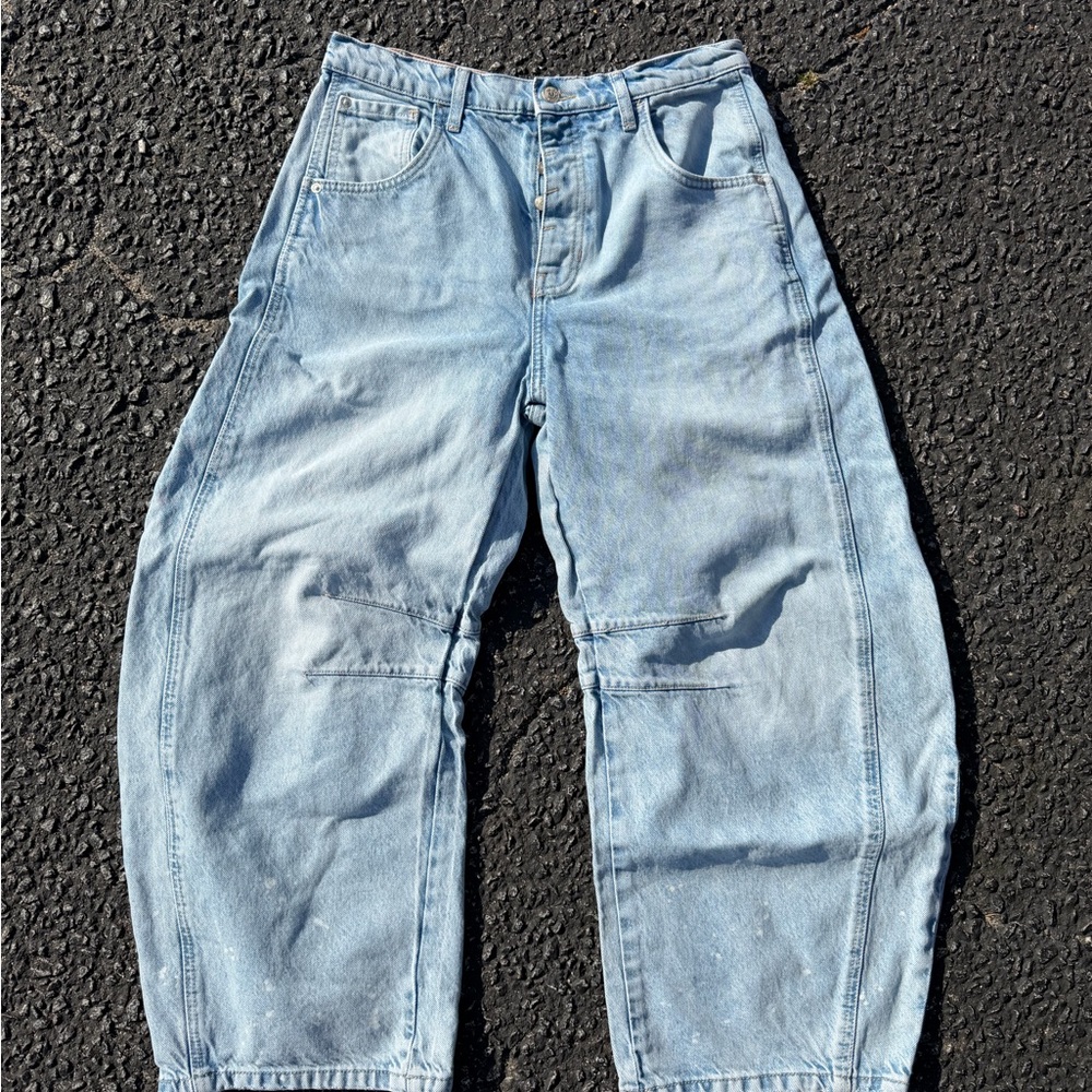 Free People We the Free good luck barrel jeans mid rise nwot
